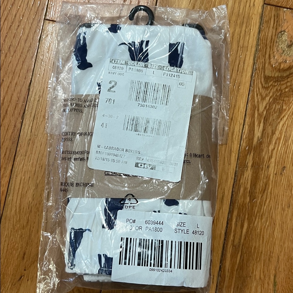 Men's Boxer Briefs with Navy and White Pattern